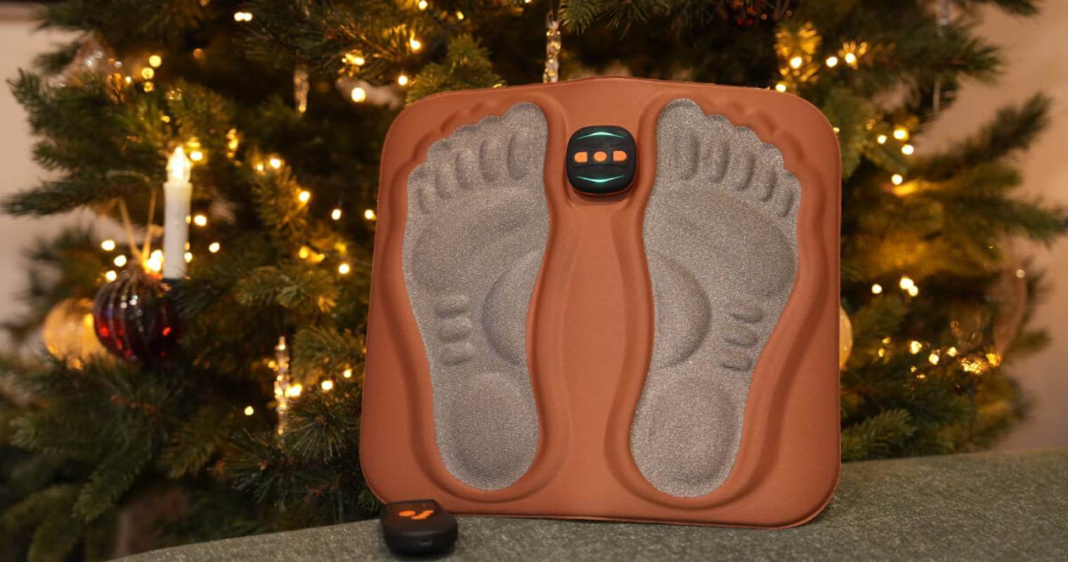 Patient using foot massager