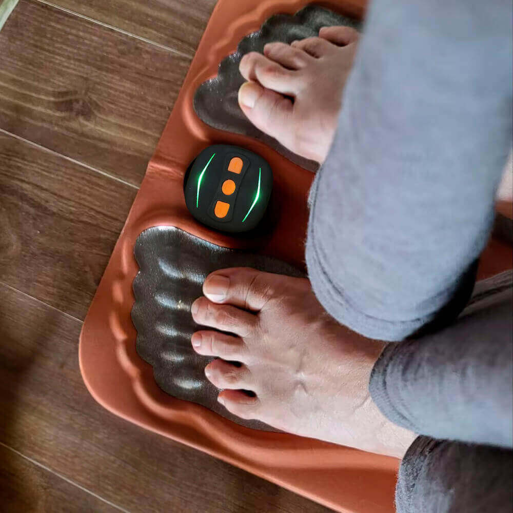 Linda Peterson with foot massager